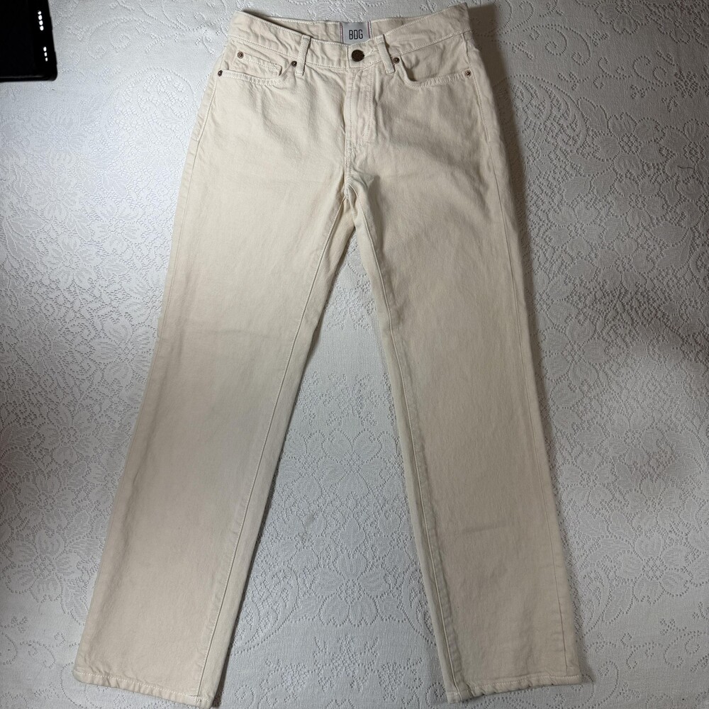 BDG Cowgirl Jeans Womens 25 White High Rise Straight 100% Cotton Denim Pants